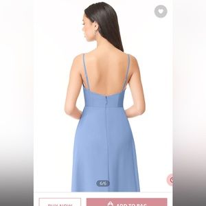 Azazie COLLETTE ALine Chiffon Dress in Steel Blue (size A14)